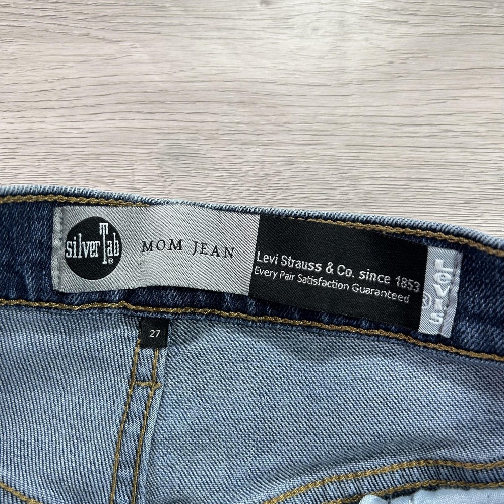 Levis SilverTab Mom Jean Jeans Womens 27x27 Blue High Rise Tapered Leg‎ Denim - Picture 6 of 15